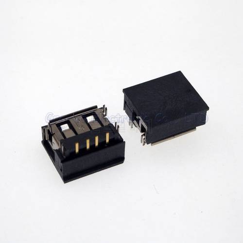 10pcs Short Type 10mm Copper up 90 degree 2.0 USB Jack With protective shell