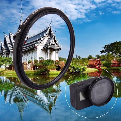 58mm / 52mm 3 in 1 Round Circle UV Lens Filter with Cap for GoPro HERO7 Black/6 /5