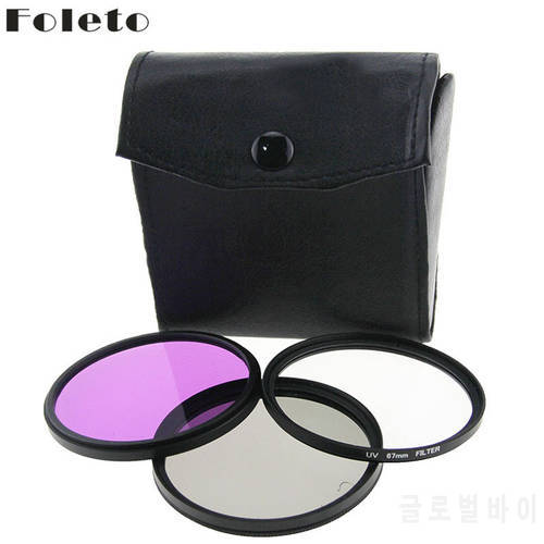 Foleto UV CPL FLD Lens Filter kit Protector Lens Case 49mm 52 55 58 62 67 72 77mm for canon nikon sony dlsr camera 500d 600d d90