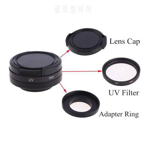 3 In1 37mm / 40.5mm / 52mm / 58mm UV Filter Lens Protector+Adapter Ring + Lens Cap for Go Pro HD Hero 4 /3 plus / 3 /3+