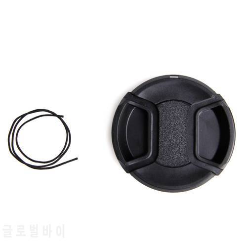 1Pc New 58 mm Center Pinch Snap on Front Lens Cap for Canon Nikon Sony With String