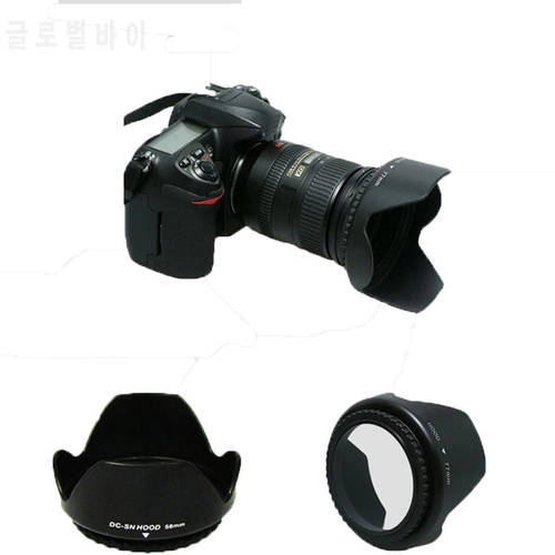 lens hood D3200 D3100 D5200 D3000 Camera Lens Hood 52mm Bayonet Fits for nikon nikor AF-S DX 18-55mm f/3.5-5.6G VR II 52 Lens