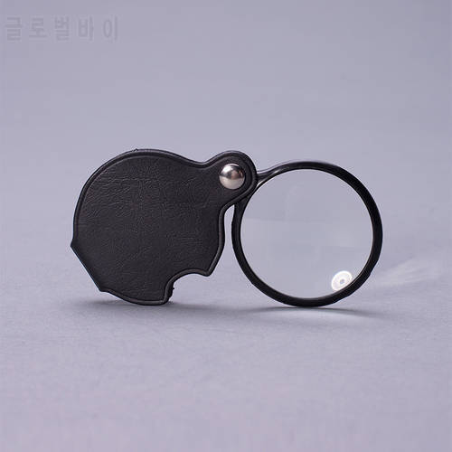 6 X Portable Folding Magnifying Glass Handheld Pocket Microscopes Magnifier Lens with Leather Pouch Repair Watch Herramientas