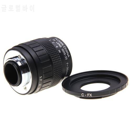Fujian CCTV 35mm f1.7 Lens + C-FX Mount Ring for Fuji Fujifilm X-A2 X-A1 X-T1 X-T2 X-T10 X-TX-20 E1 X-E2 X-1M X-Pro1 X-Pro2