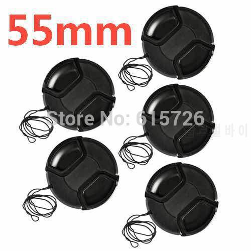 10pcs/lot 55mm center pinch Snap-on cap cover for camera 55 mm Lens