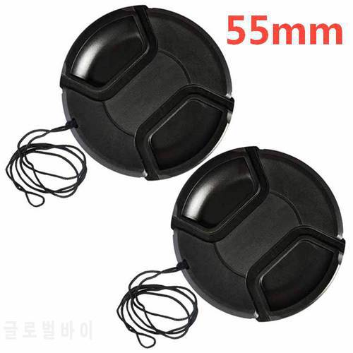 wholesale 30pcs/lot 55mm center pinch Snap-on cap cover for all camera 55mm Lens