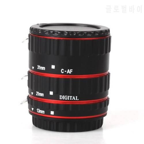 Red Metal Mount Auto Focus AF Macro Extension Tube/Ring for Kenko Canon EF-S Lens