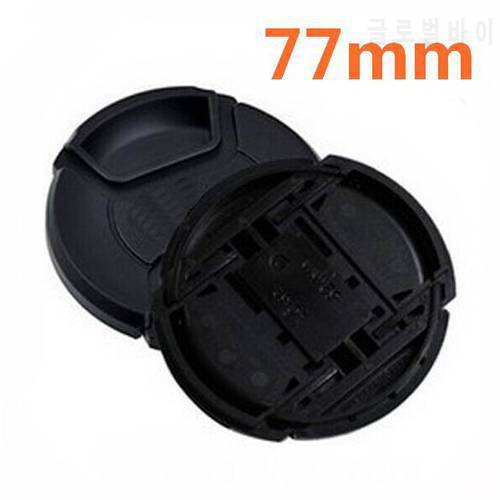 30pcs/lot 77mm center pinch Snap-on cap cover LOGO for canon 77mm Lens