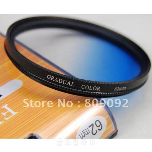 62mm Gradual Blue Color Camera Lens Filter