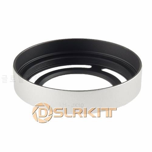 Silver Metal Lens Adapter Ring + Lens Hood for Fujifilm Fuji X10