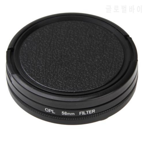 Filters Lens Cap 58mm Digital CPL Circular Polarizer Glass Filter for Canon Nikon Sony DSLR Gopro Hero 4 Session Action Camera