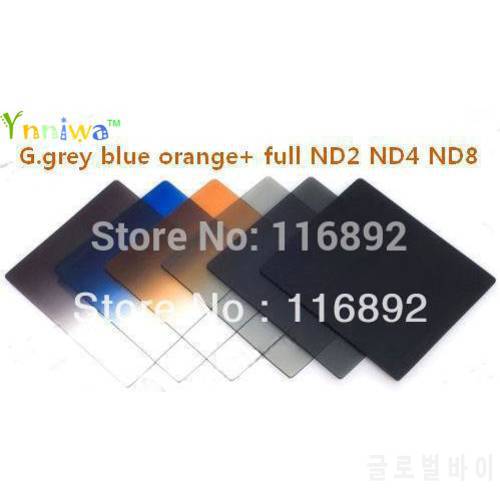 6pcs color filter Gradual grey blue orange+ full ND2 ND4 ND8 fifter for cokin p + +tracking number