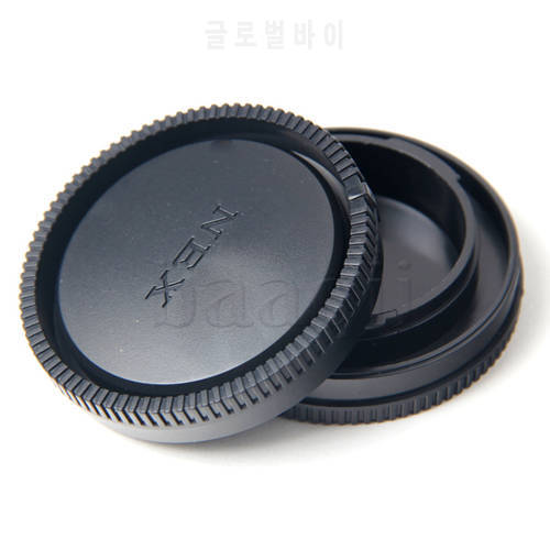 GAOHOU Rear Lens Cap + Camera Front Body Cover for Sony E-Mount NEX-3 NEX-5 Black DA128