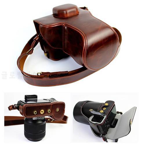 Portable PU Leather case Camera Bag For Sony ILCE-7M2 A7II A7 II A7R Mark II 2 A7RII A7RM2 with bottom opening and strap