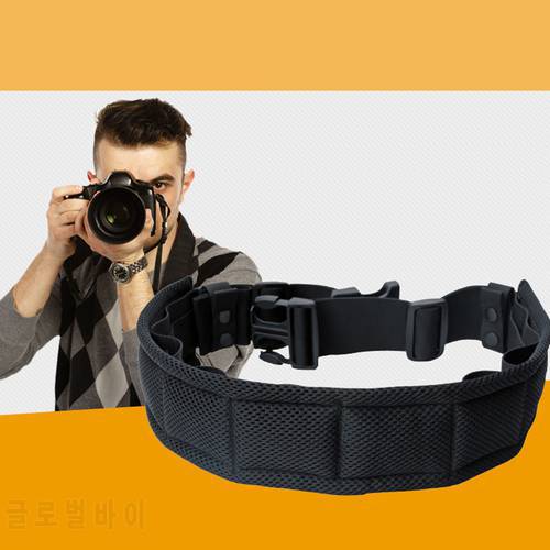Outdoor Photography Adjustable Waist Strap Belt with D-Rings for Hanging Tripod Camera Lens Case Flash SD Card Pouch