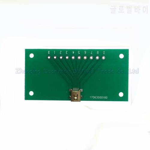 5pcs/lot MINI USB 8PIN female socket connector with PCB Board test board