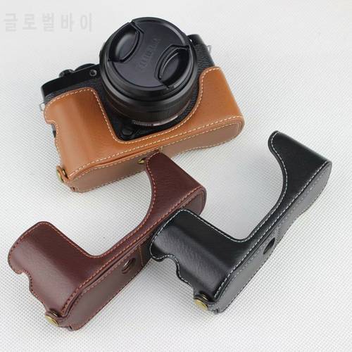 real Genuine Leather Body bottom case Camera bag For fujifilm X-T100 Fuji XT100 XT200 x-t200 case shell With Battery Opening