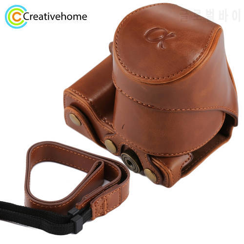 PULUZ For Sony NEX 5N Camera Case Full Body PU Leather Case Bag 16-50mm/18-55mm Lens Protective Cover Strap for Sony NEX 5R 5T
