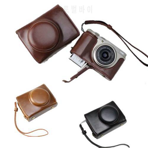 Luxury PU Leather Camera case Bag For FUjifilm XF10 FUJI X-F10 Camera Cover With Strap Black Coffee Brown
