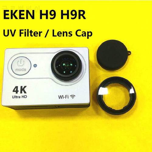 New Clownfish For EKEN H9 H9R Scratch Lens Glass UV Filter Lens Cap Silicone Protection Cover For EKEN Action Camera Accessories