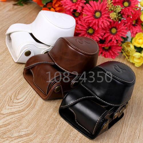 Leather Camera Case For Sony Alpha A5100 A5000 16-50mm Lens Retro Vintage Bag