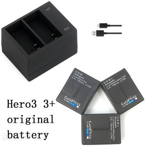 New 100% Original Battery Clownfish USB Dual Port Charger for Gopro hero 3 3+ AHDBT 301 302 battery Charger Action Accessories