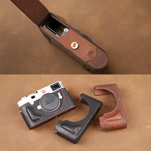 AYdgcam Brand Genuine Leather Camera Case Handmade Half Body Bag Bottom Cover For Leica M10 M10M M10P M10R Open Battery Design