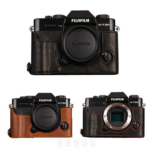 Genuine Leather Camera case Half Body For Fujifilm XT10 XT20 Fuji XT30 XT30 II Handmade Camera Bag Cover Vintage Case