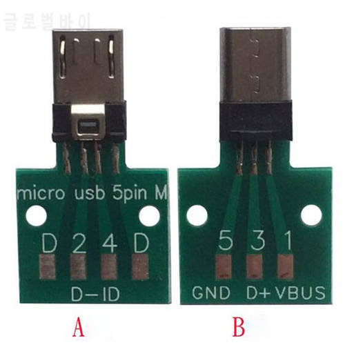 30pcs micro USB male plug with PCB board V8 connector male connector test board