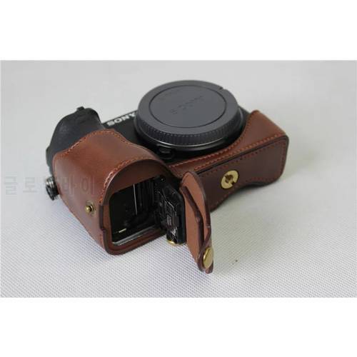 New PU Leather Half Body Set Cover Camera Bag Bottom Case For Sony A6500 Camera