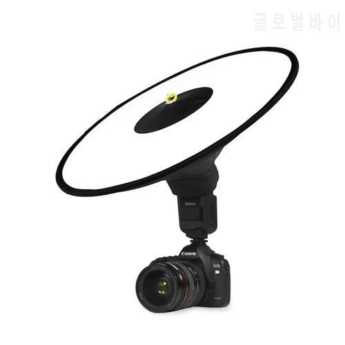 45cm Collapsible Beauty Dish Flash Diffuser for Speedlite Studio Portrait Catchlights Lightweight Photographic Equipments