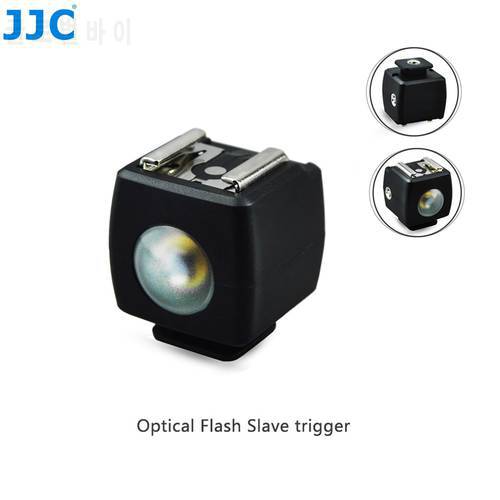 JJC Optical Flash Slave Trigger Wireless ISO 518 Hot Shoe Sync Speedlight Adapter with PC Socket 1/4 Thread for Canon Nikon Sony