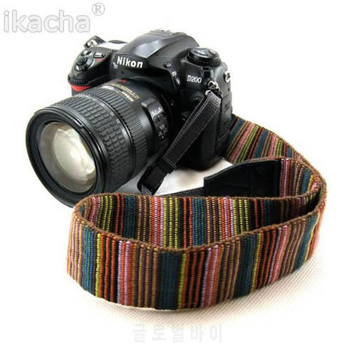 Vintage Style Stripes Soft Camera Neck Straps Shoulder Belt Grip For DSLR For Nikon For Canon Action Camera