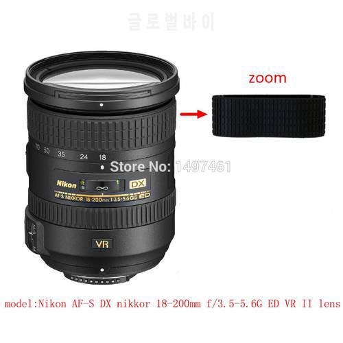 Lens Zoom Rubber Ring / Rubber Grip Repair Succedaneum For Nikon AF-S DX nikkor 18-200mm f/3.5-5.6G ED VR II lens