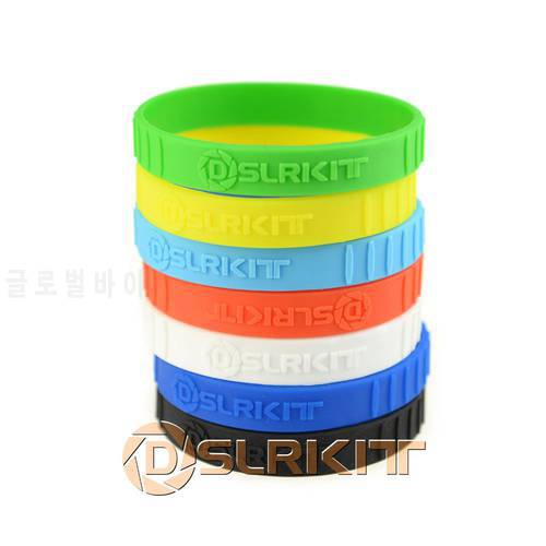 7pcs Mixed color silicone Rubber bracelet Wristbands SET for Camera Lens