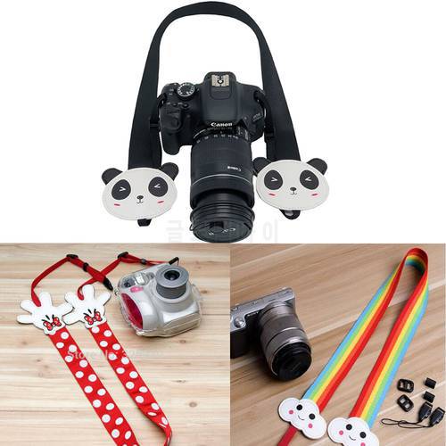 Lovely Panda Rainbow MikeyCamera Neck Strap Camera Belt Protective Strap For Canon Nikon Sony Pentax 550d 70d 60d 60d d7000 10pc