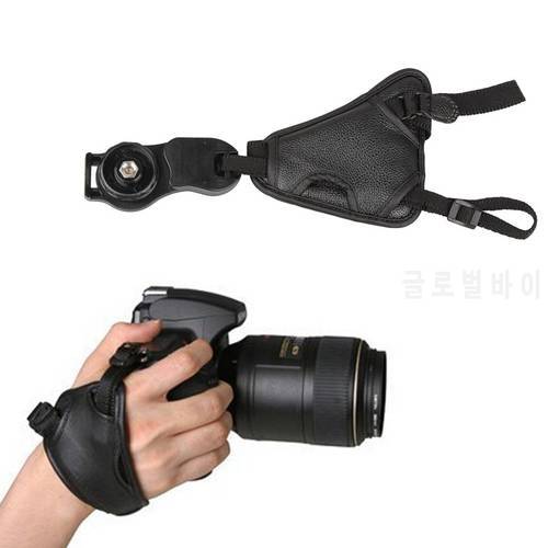 Faux Leather Camera Hand Wrist Strap Belt 1/4 Screw Mount Base for Canon Nikon Sony Pentax Olympus Panasonic Fujifilm DSLR