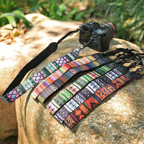 Universal Adjustable Vintage Nylon Leather Camera Shoulder Neck Strap Belt For Sony/ Nikon SLR Cameras Strap Accessories Part