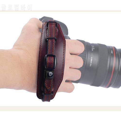 Genuine Leather Camera wrist Strap For All SLR DSLR Canon Nikon Sony 5d2 5d3 d800 6d 7d 70D 80D D7200 D610 SLR