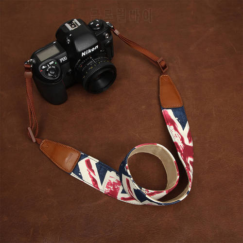 cam-in 7157 7158 Jean Cow Leather Universal Camera Strap Neck Shoulder Carrying Cotton Cloth General Adjustable Belt