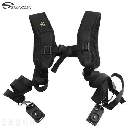 2017 New Black Professional Quick Rapid Double Dual Shoulder Sling Belt Carry Speed Strap for Camera D3100 D3200 60D 5D2 5D3 5D
