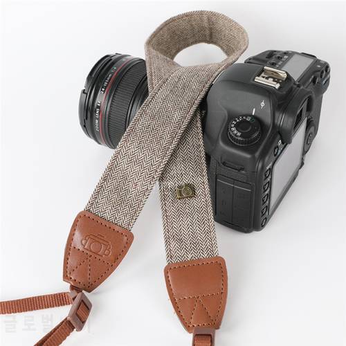 Adjustable Retro Elegant Durable Cotton Leather Camera DSLR Strap Shoulder Neck Soft Belt for Canon Nikon Sony Pentax SLR