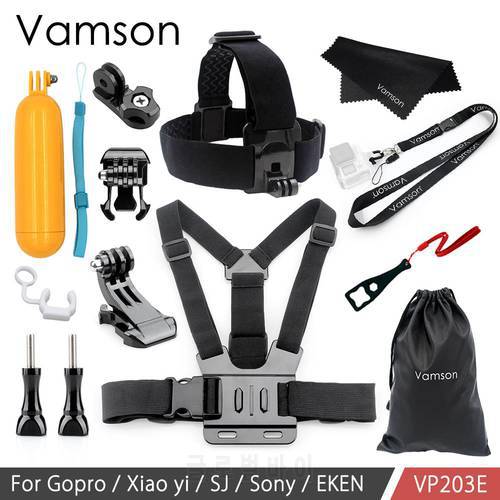 Vamson For Gopro Hero 10 9 8 7 6 5 4 Chest Strap Mount For Hero9 For Yi 4K Chest Harness Belt For Go Pro 10 9 8 7 Camera VP203B