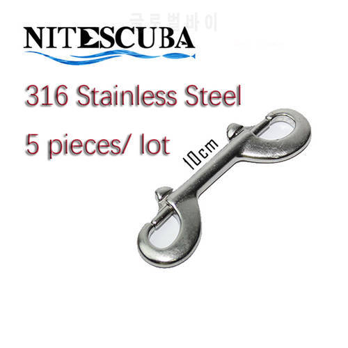 316 Stainless Steel Double Ended Bolt Snap Hook D Snap Key Ring Carabiner Holder Singel Hooks Diving outdoor safety accessory
