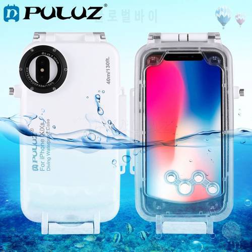 PULUZ for iPhone X/XS Underwater Housing 40m/130ft Diving Phone Protective Case for Surfing Swimming Snorkeling Photo Video