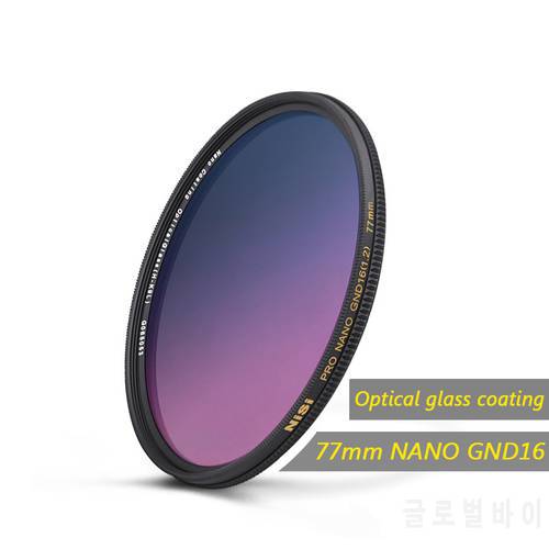 NiSi NANO NC GND16 (1.2) GC-GRAY Graduated Neutral Density Filter 67mm/72mm/77mm/82mm Optical Glass