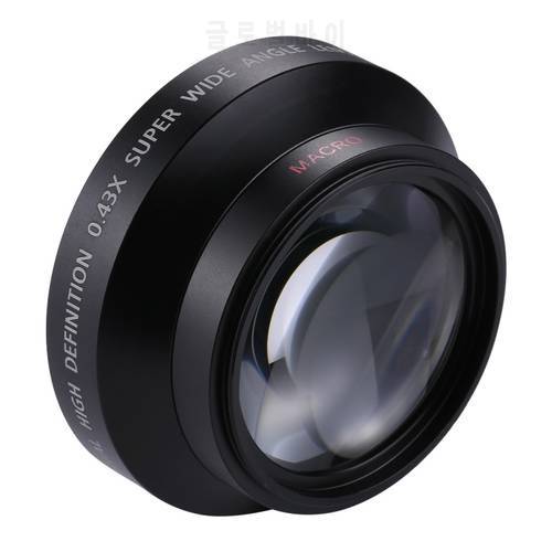62mm 0.45X Super Wide Angle Lens with Macro Lens Material Aluminum alloy, Glass, ABS