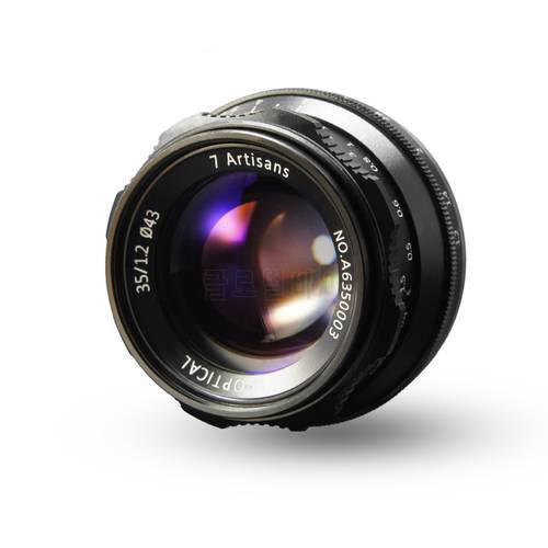 7artisans 35mm F1.2 Manual Focus Prime Lens for Sony E Mount A6500 A7RIII A7III/M4/3 GH5 E-M10/Canon EOS M6 M50/Fuji X-T2 X-T3