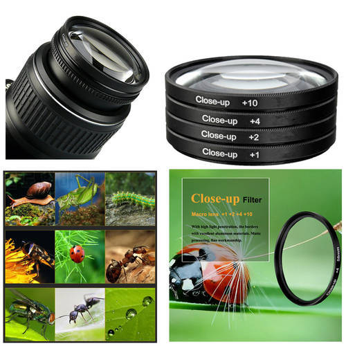 Close Up Filter Kit (+1+2 +4 +10) & filter Case 37 40.5 43 46 49 52 55 58 62 67 72 77 mm for Canon Nikon Sony Panasonic Fujifilm