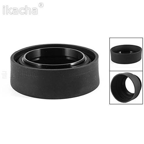 49 52 55 58 62 67 72 77mm 3-Stage 3in1 Collapsible Rubber Foldable Lens Hood For Sony Canon Nikon Fuji Olympus Pentax Cameras